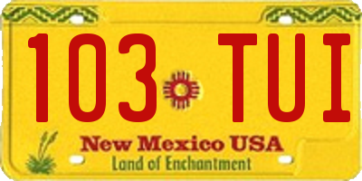 NM license plate 103TUI