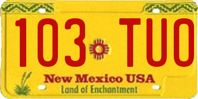 NM license plate 103TUO