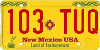 NM license plate 103TUQ