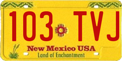 NM license plate 103TVJ