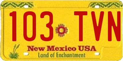 NM license plate 103TVN