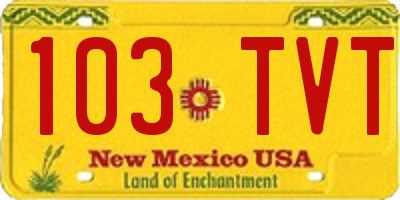 NM license plate 103TVT