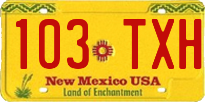 NM license plate 103TXH