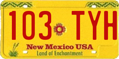 NM license plate 103TYH
