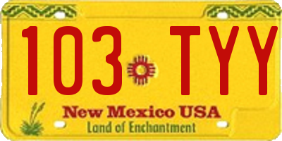 NM license plate 103TYY