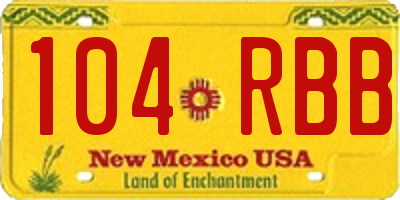 NM license plate 104RBB