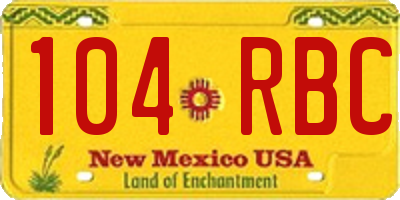 NM license plate 104RBC