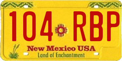 NM license plate 104RBP