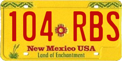 NM license plate 104RBS