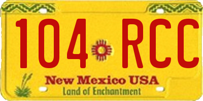 NM license plate 104RCC