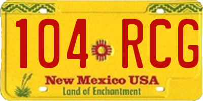NM license plate 104RCG