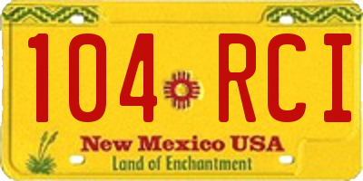 NM license plate 104RCI