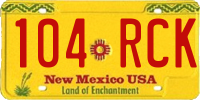 NM license plate 104RCK