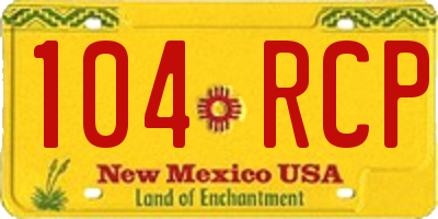 NM license plate 104RCP