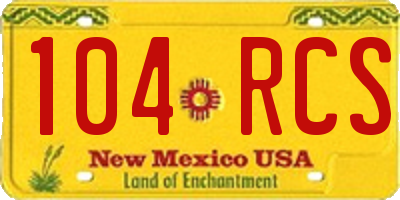 NM license plate 104RCS