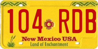 NM license plate 104RDB