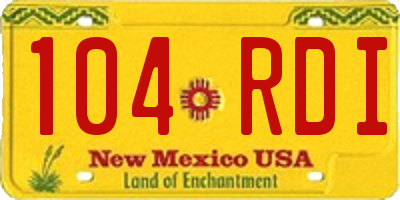 NM license plate 104RDI