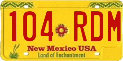 NM license plate 104RDM