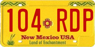 NM license plate 104RDP