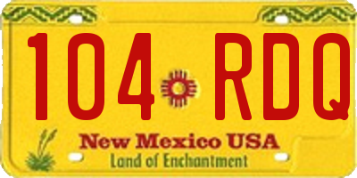 NM license plate 104RDQ