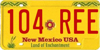 NM license plate 104REE