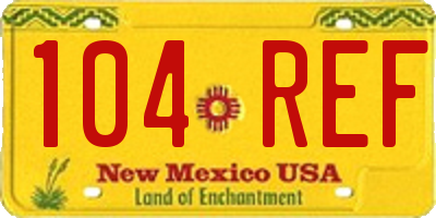 NM license plate 104REF