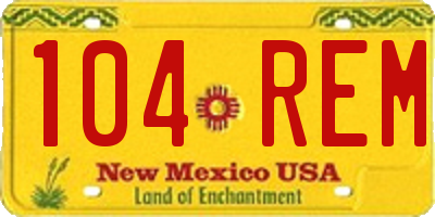 NM license plate 104REM