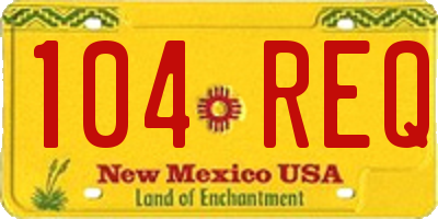 NM license plate 104REQ