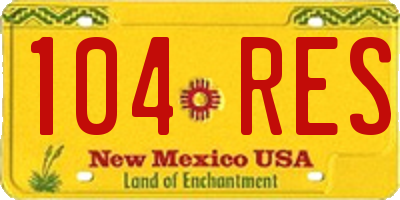NM license plate 104RES