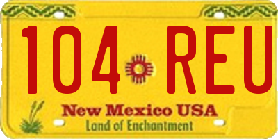 NM license plate 104REU