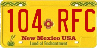 NM license plate 104RFC