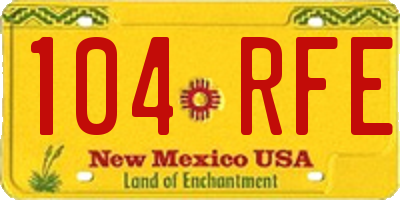 NM license plate 104RFE