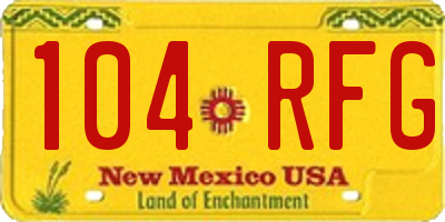 NM license plate 104RFG