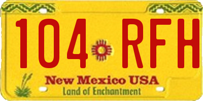 NM license plate 104RFH
