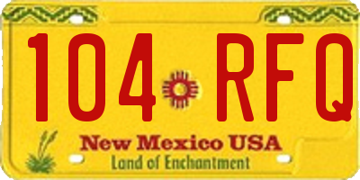NM license plate 104RFQ