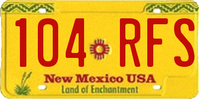 NM license plate 104RFS