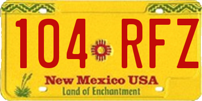 NM license plate 104RFZ