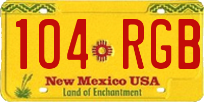 NM license plate 104RGB
