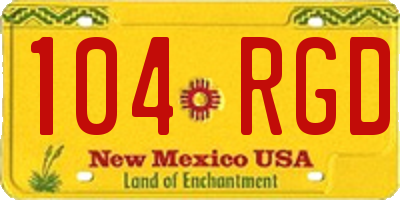 NM license plate 104RGD