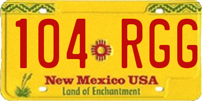 NM license plate 104RGG