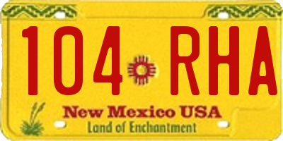 NM license plate 104RHA