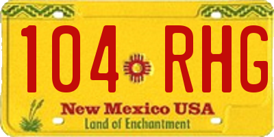 NM license plate 104RHG