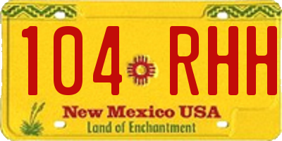 NM license plate 104RHH