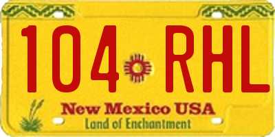 NM license plate 104RHL