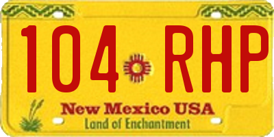 NM license plate 104RHP