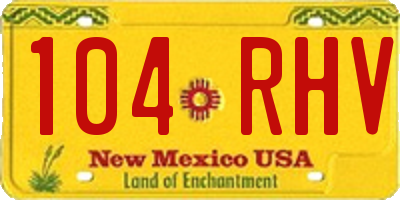 NM license plate 104RHV
