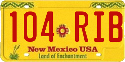 NM license plate 104RIB