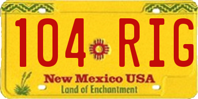 NM license plate 104RIG