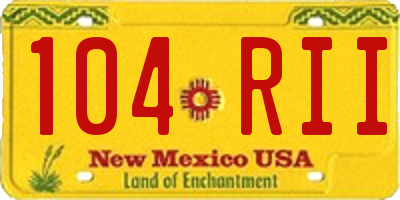 NM license plate 104RII