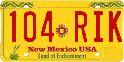 NM license plate 104RIK